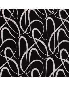 Poly viscose jersey stof discharge abstract zwart