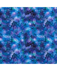 Joggingstof digitaaldruk abstract tie-dye indigo