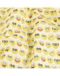 katoen poplin SpongeBob emojis wit