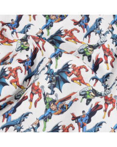 katoen poplin Justice League wit