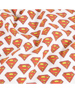 katoen poplin Superman wit