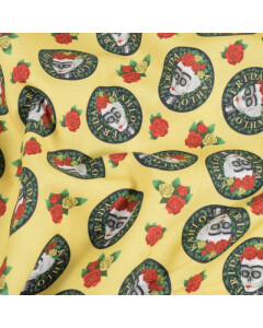 katoen poplin Frida Khalo geel