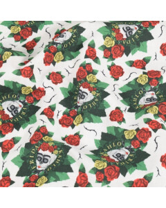 katoen poplin Frida Khalo wit