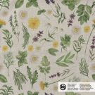 Decostof linnenlook digitaaldruk bloemen beige