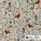 Decostof linnenlook digitaaldruk bloemen beige