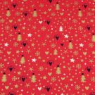 50x140 cm katoen christmas sneeuwvlokken, sterren, bomen rood/gold