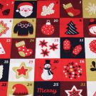 50x140 cm katoen christmas advent marine/rood/gold
