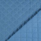 Stepp mousseline/voile gewatteerd kleine ruiten staalblauw