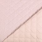 Stepp mousseline/voile gewatteerd kleine ruiten lichtroze