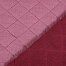 Stepp mousseline gewatteerd ruiten oudroze/bordeaux