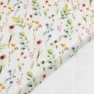 Stepp mousseline gewatteerd ruiten digitaaldruk bloemen offwhite