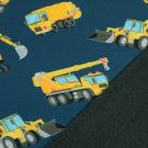 Softshell digitaaldruk bouwvoertuigen donkerblauw/petrol