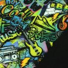 Softshell digitaaldruk graffiti zwart