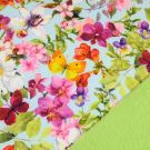 Softshell digitaaldruk bloemen lichtblauw