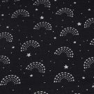 Katoenen mousseline zilveren regenbogen zwart