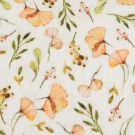 Katoenen mousseline ginkgo bladeren oranje