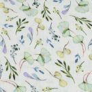 Katoenen mousseline ginkgo bladeren groen/blauw