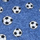 Joggingstof digitaaldruk voetballen blauw melange