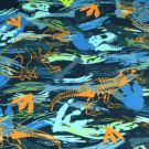 Joggingstof digitaaldruk dino's staalblauw