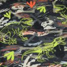 Joggingstof digitaaldruk dino's grijs