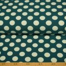 100x150 cm katoen tricot grote stippen petrol