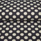 100x150 cm katoen tricot grote stippen donkergrijs