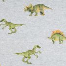Sweat/french terry digitaaldruk dino's lichtgrijs melange