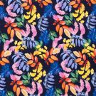 Joggingstof digitaaldruk gekleurde bladeren marine