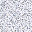 Katoen poplin bedrukt bloemen aqua