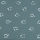 Katoen poplin bedrukt zonnetjes indigo