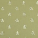 Katoen poplin bedrukt zeilbootjes olijfgroen