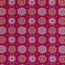 Katoen poplin abstracte bloemen wijnrood