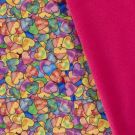 Softshell digitaaldruk hartjes paars