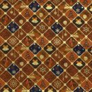 50x145 cm katoen poplin christmas ornamenten brick/goud