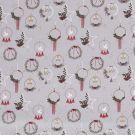 Katoen poplin christmas ornamenten grijs/goud