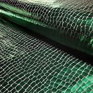 Lamé stretch foliedruk croco groen