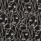 Viscose poplin mensen zwart