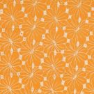 Katoenen mousseline geborduurd bloemen oker