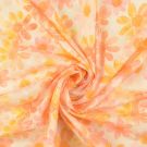 Katoen voile scherli digitaaldruk bloemen abrikoos