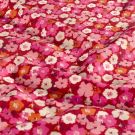 Viscose poplin bloemen fuchsia