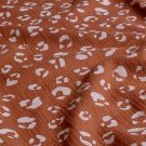 Katoenen mousseline luipaard roodbruin