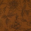 Katoenen mousseline bloemen bruin
