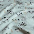 Katoen tricot zebra's babyblauw