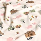 Katoen tricot boerderijen offwhite