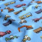 Sweat/french terry bouwvoertuigen aqua