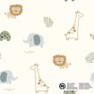 Katoen poplin dieren offwhite