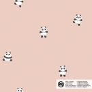 Katoen poplin panda's lichtroze