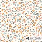 Katoen poplin bloemen offwhite