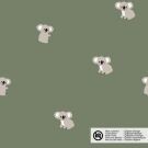 Katoen poplin koala's donkergroen