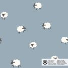 Katoen poplin schapen staalblauw